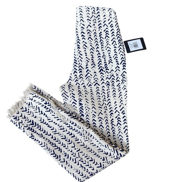 Lysse New York NWT Womens S Blue Geometric Print Fringe Tulip Hem Ankle Pants - Picture 8 of 14